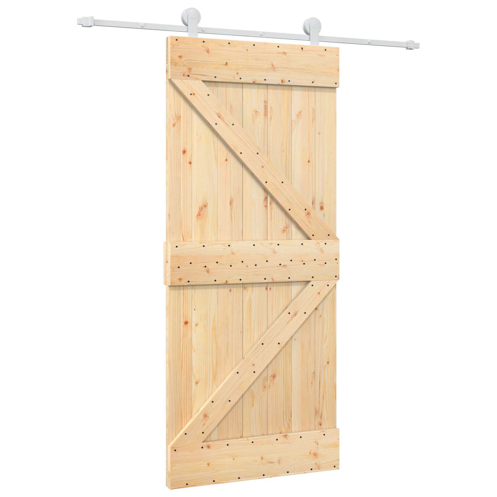 Puerta Corredera Natural y Blanco 90 x 210 cm