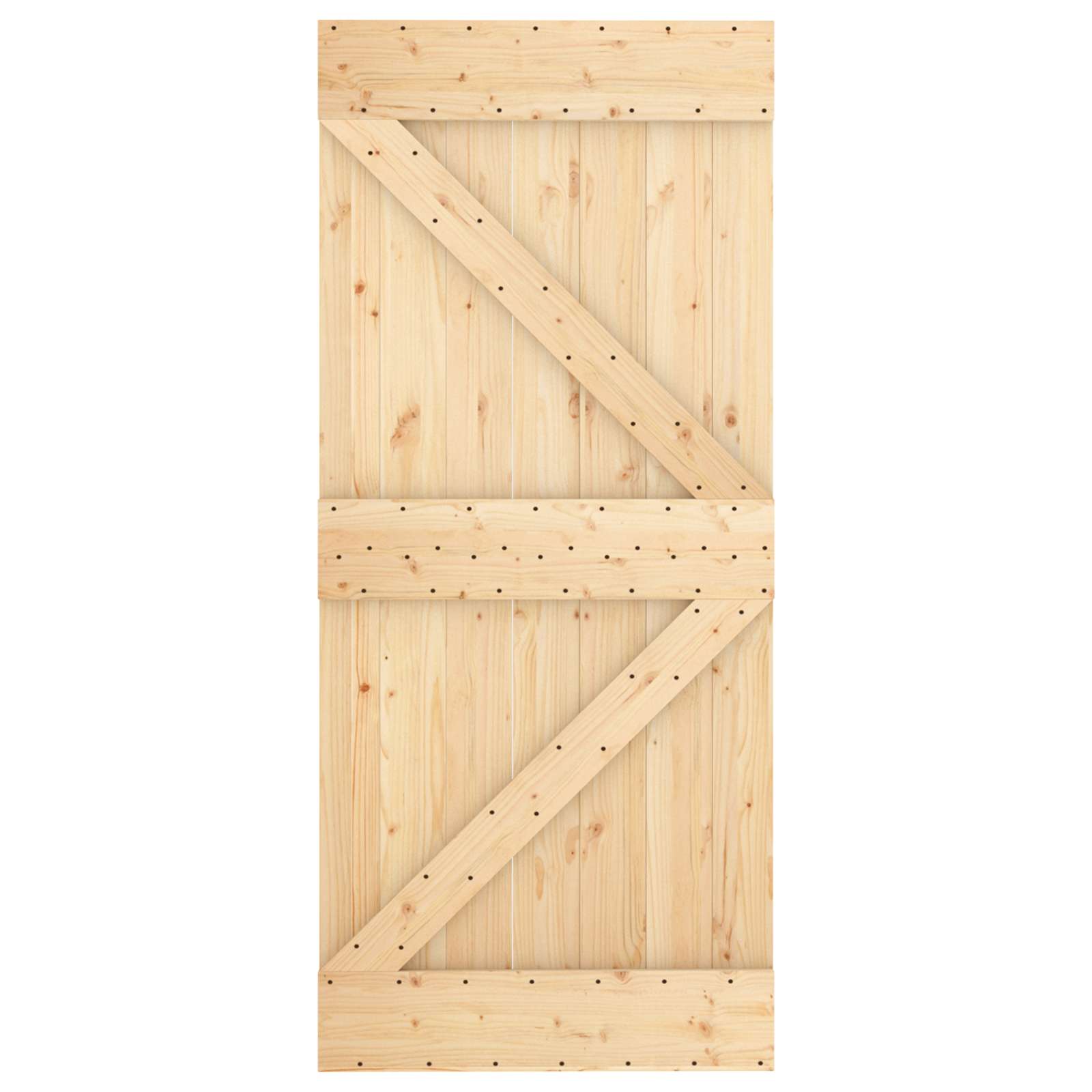Puerta Corredera Natural y Blanco 90 x 210 cm