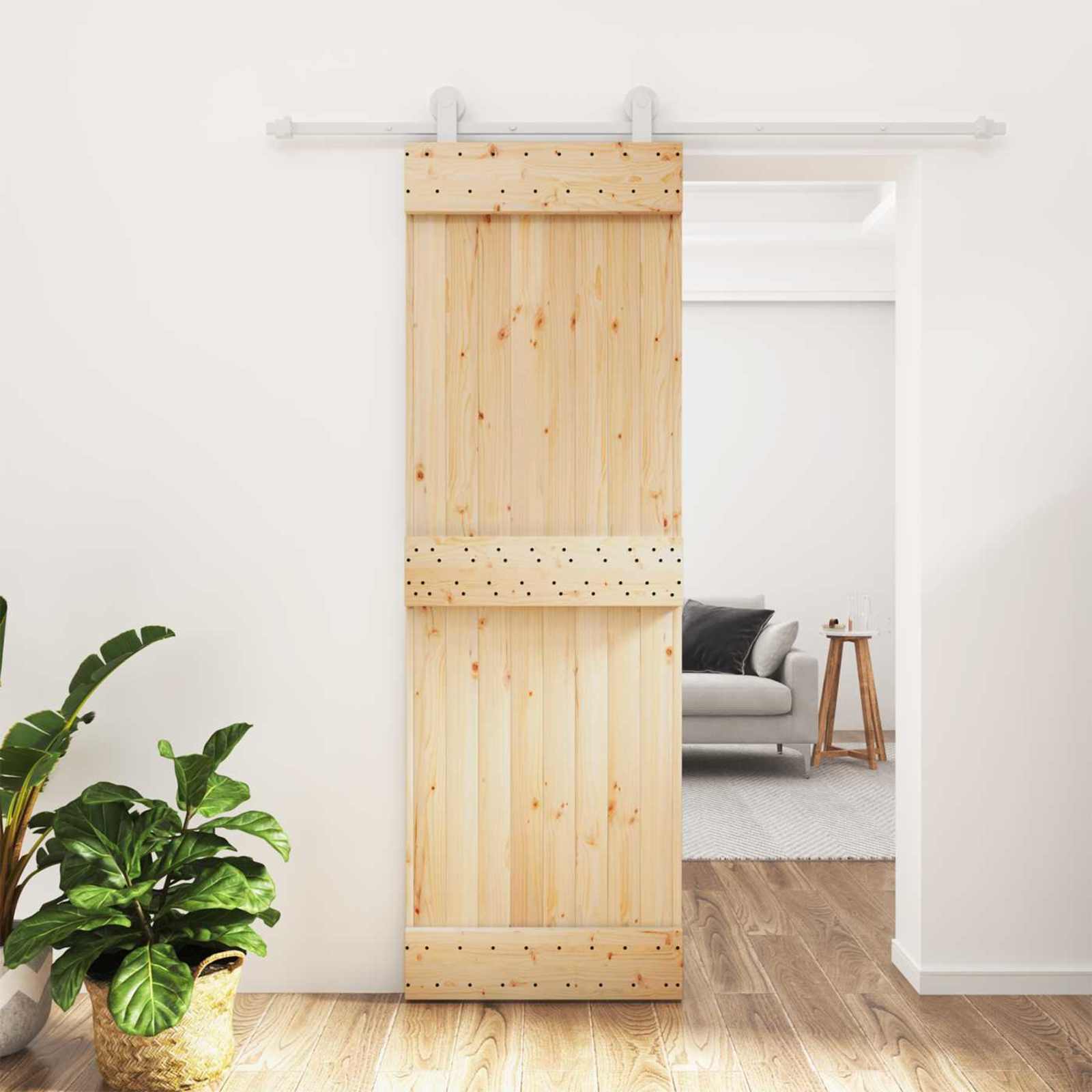 Sliding Door Natural and White 100 x 210 cm