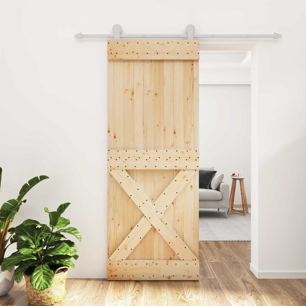 Sliding Door Natural and White 80 x 210 cm
