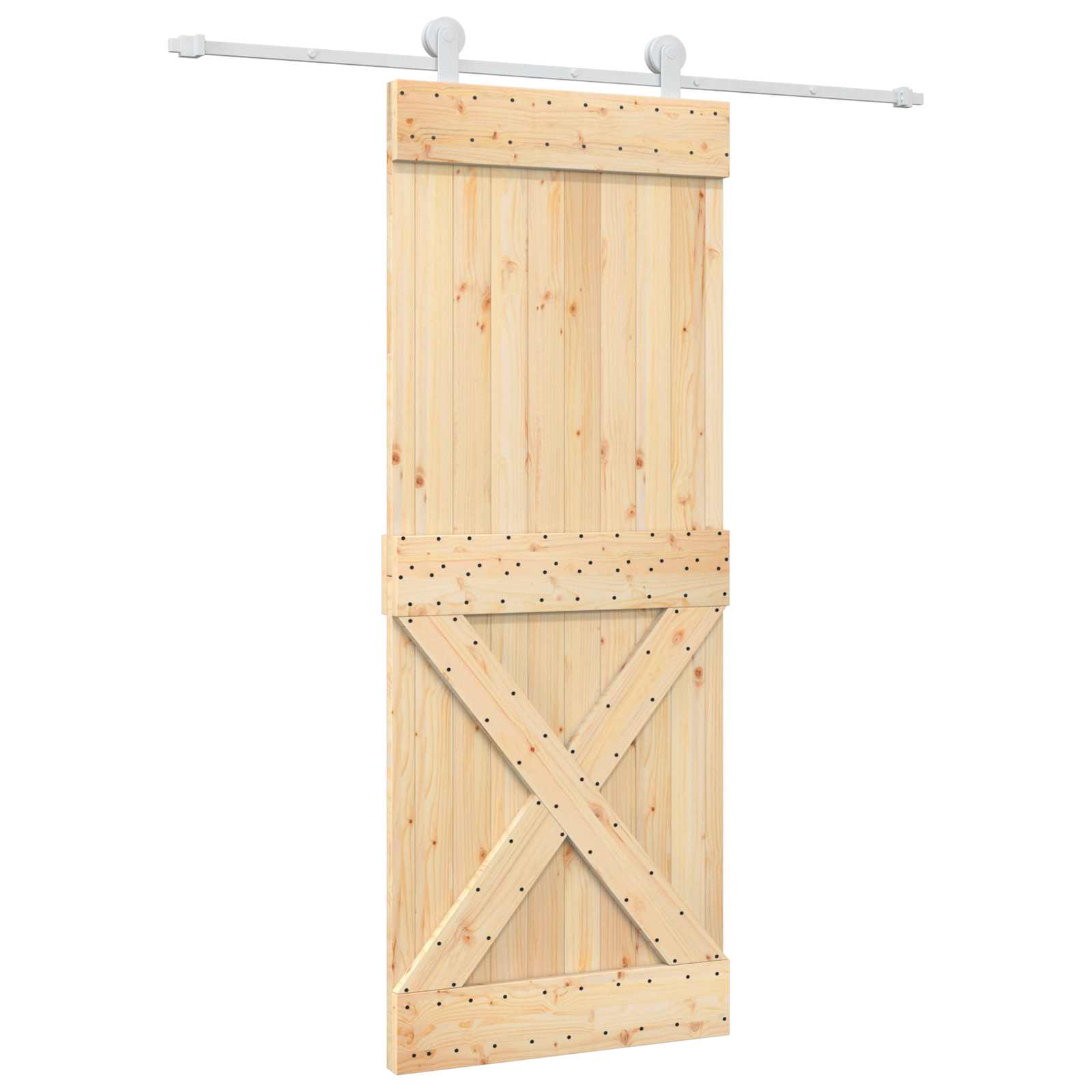 Sliding Door Natural and White 80 x 210 cm