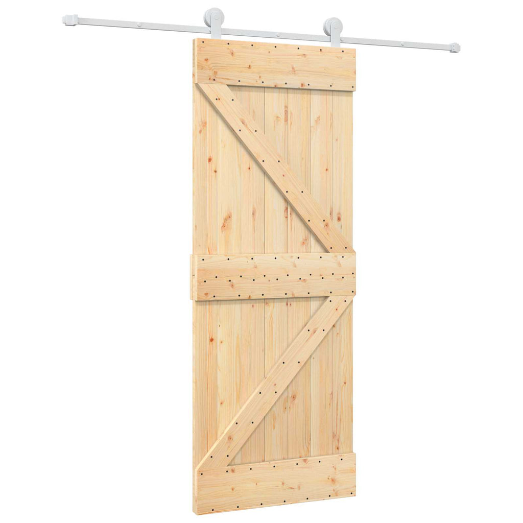 Sliding Door Natural and White 80 x 210 cm