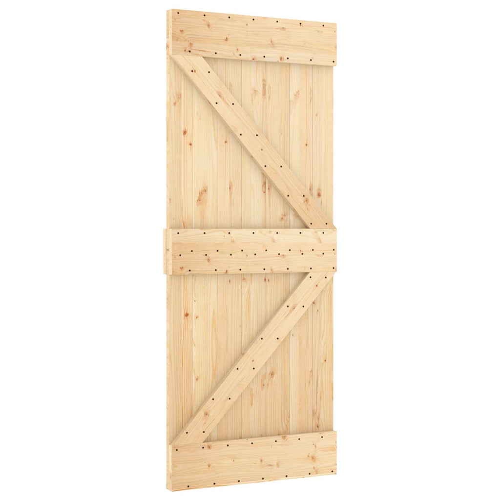 Sliding Door Natural and White 80 x 210 cm