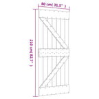 Sliding Door Natural and White 80 x 210 cm