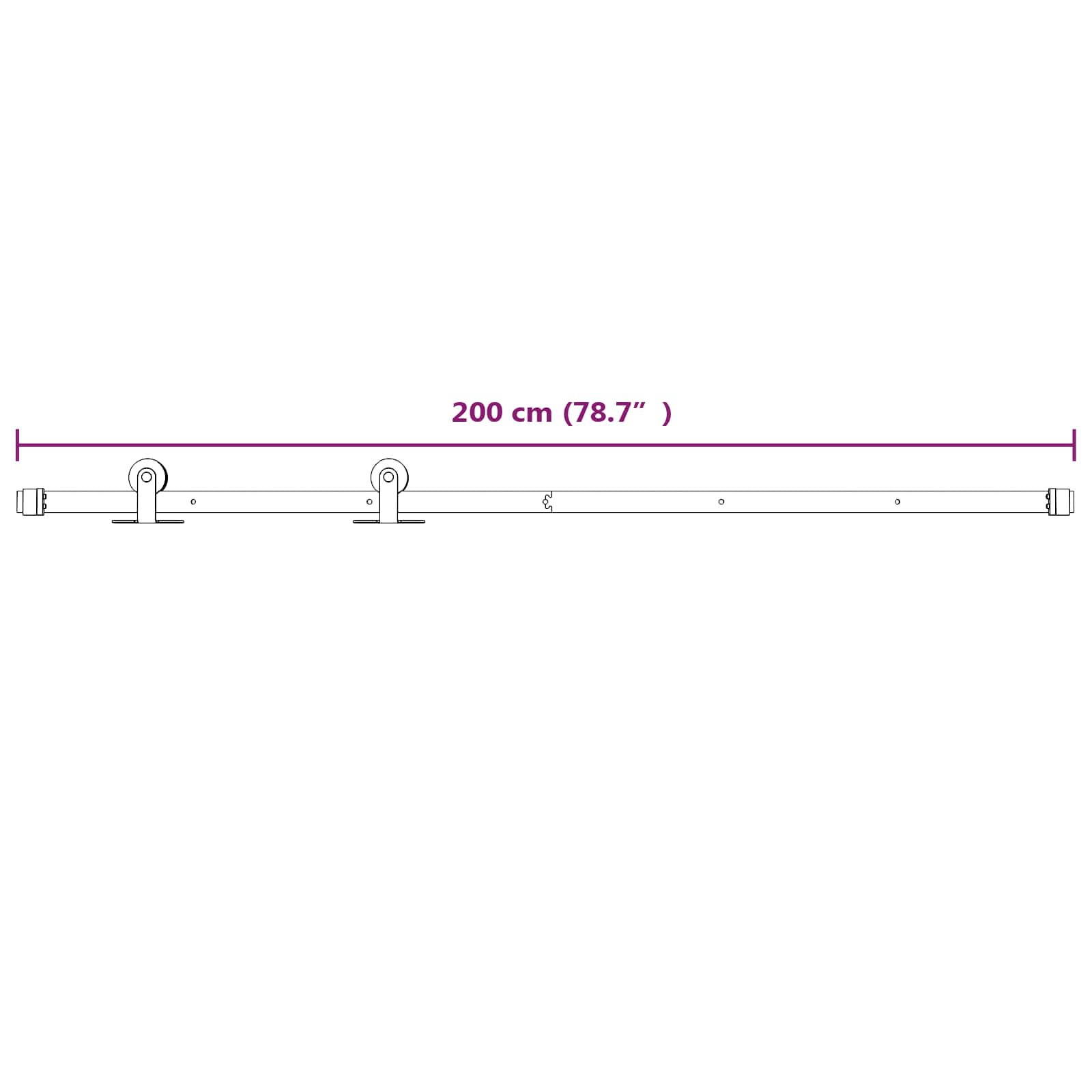 Sliding Door Natural and White 80 x 210 cm