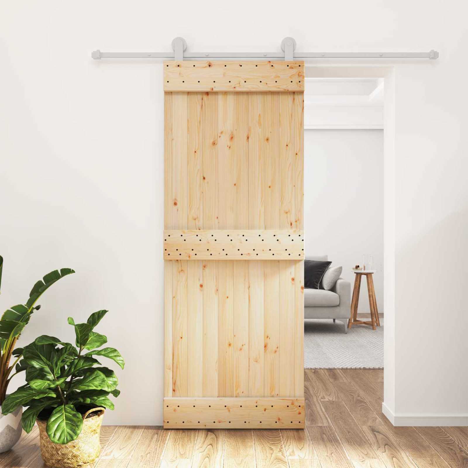 Sliding Door Natural and White 100 x 210 cm