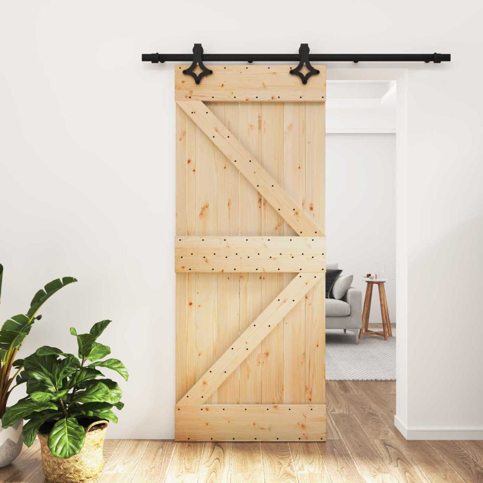 Sliding Door Natural and White 100 x 210 cm