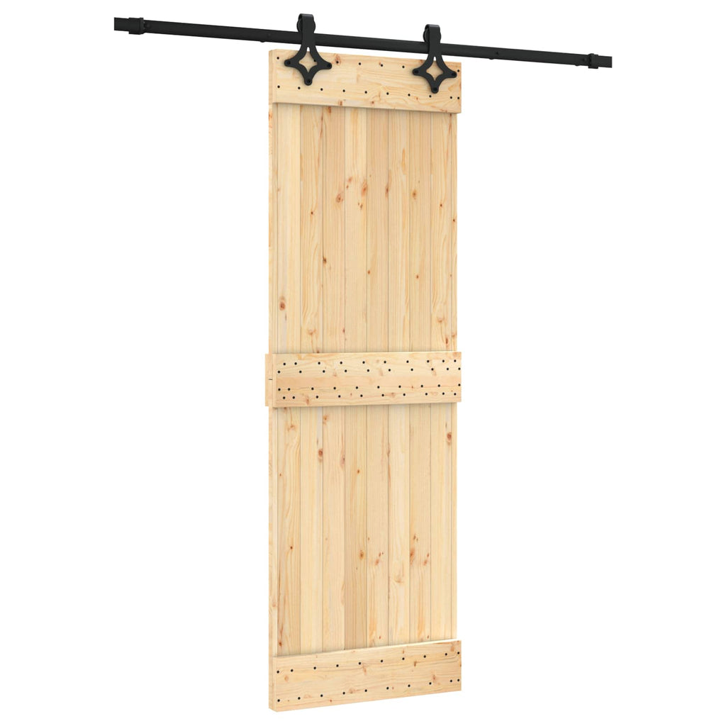 Puerta Corredera Natural y negro 70 x 210 cm