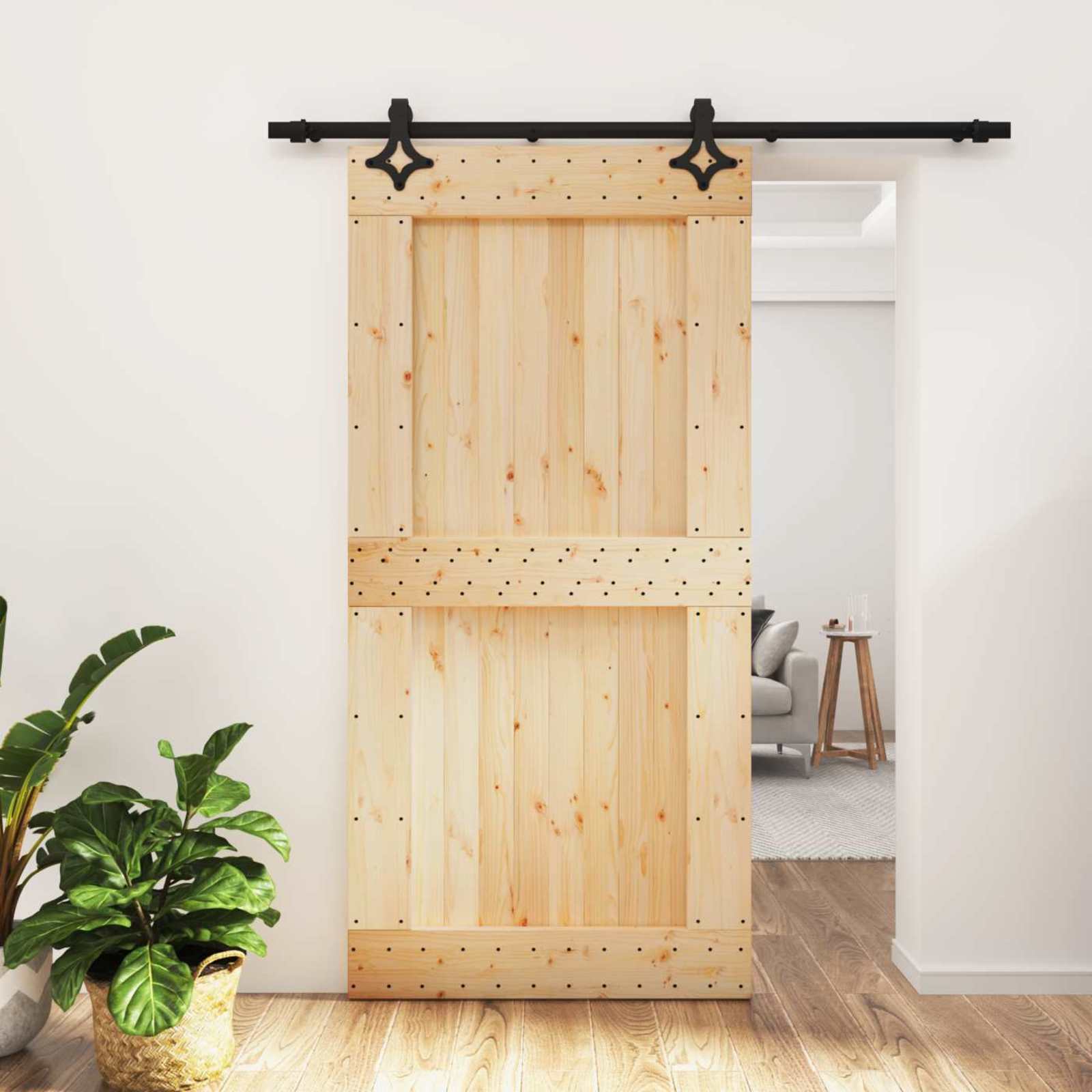 Sliding Door Natural and White 80 x 210 cm