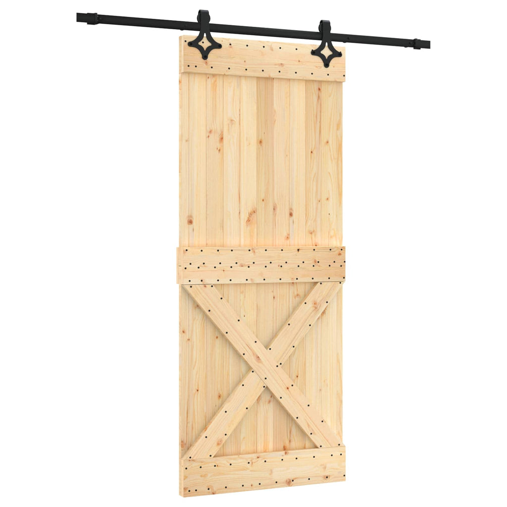 Sliding Door Natural and Black 85 x 210 cm