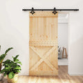 Puerta Corredera Natural y negro 95 x 210 cm