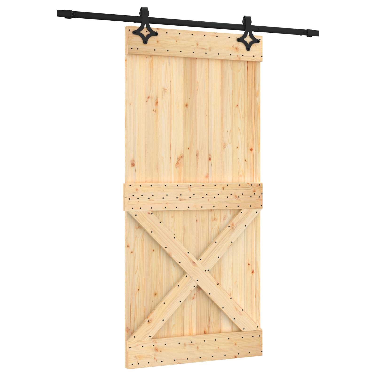 Sliding Door Natural and Black 95 x 210 cm