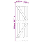 Puerta Corredera Natural y Blanco 70 x 210 cm