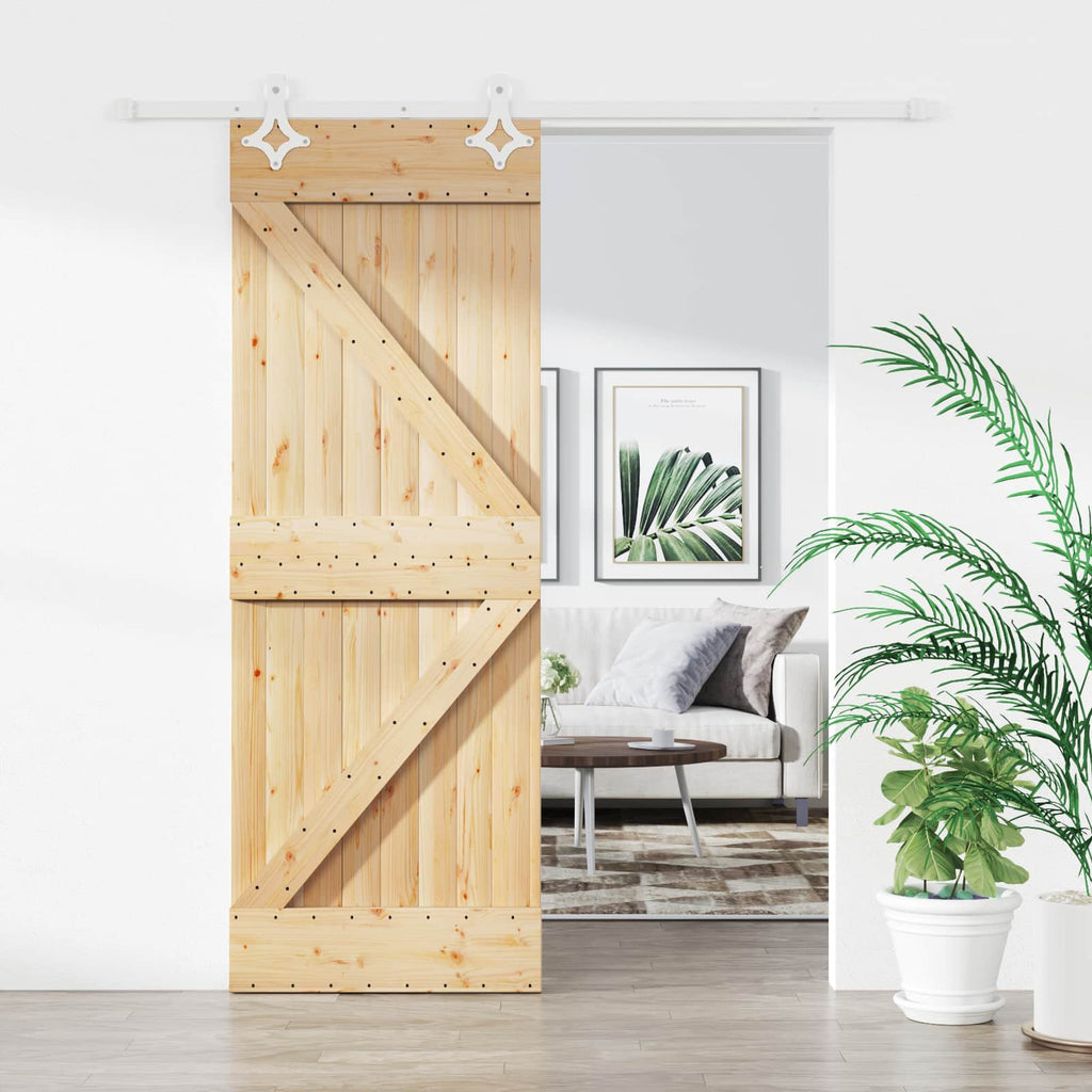 Puerta Corredera Natural y Blanco 80 x 210 cm