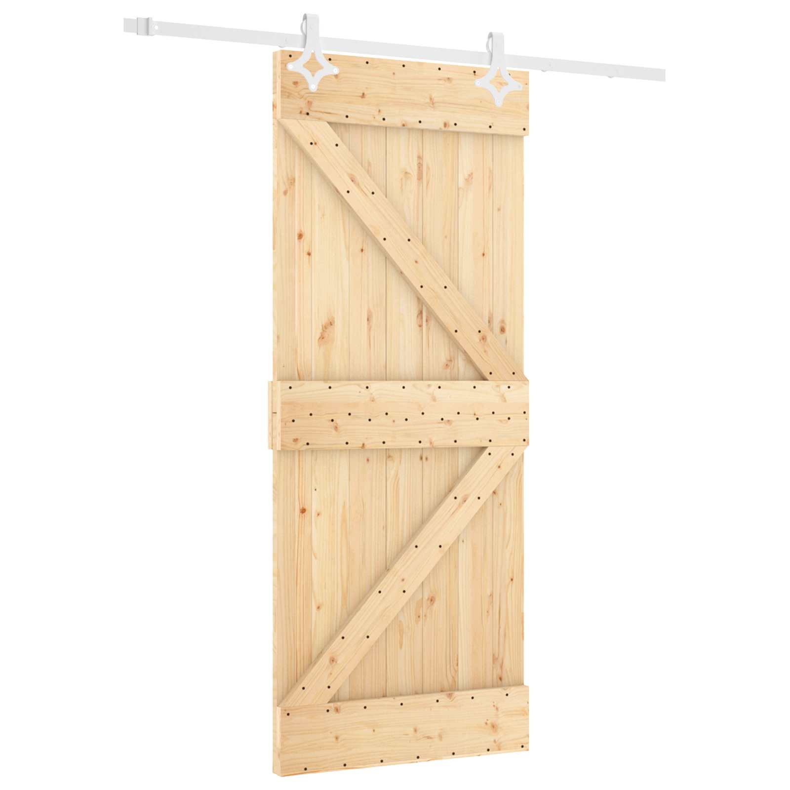 Puerta Corredera Natural y Blanco 80 x 210 cm