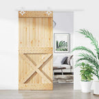 Sliding Door Natural and White 90 x 210 cm
