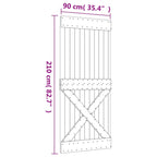 Sliding Door Natural and White 90 x 210 cm