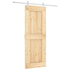 Sliding Door Natural and White 80 x 210 cm