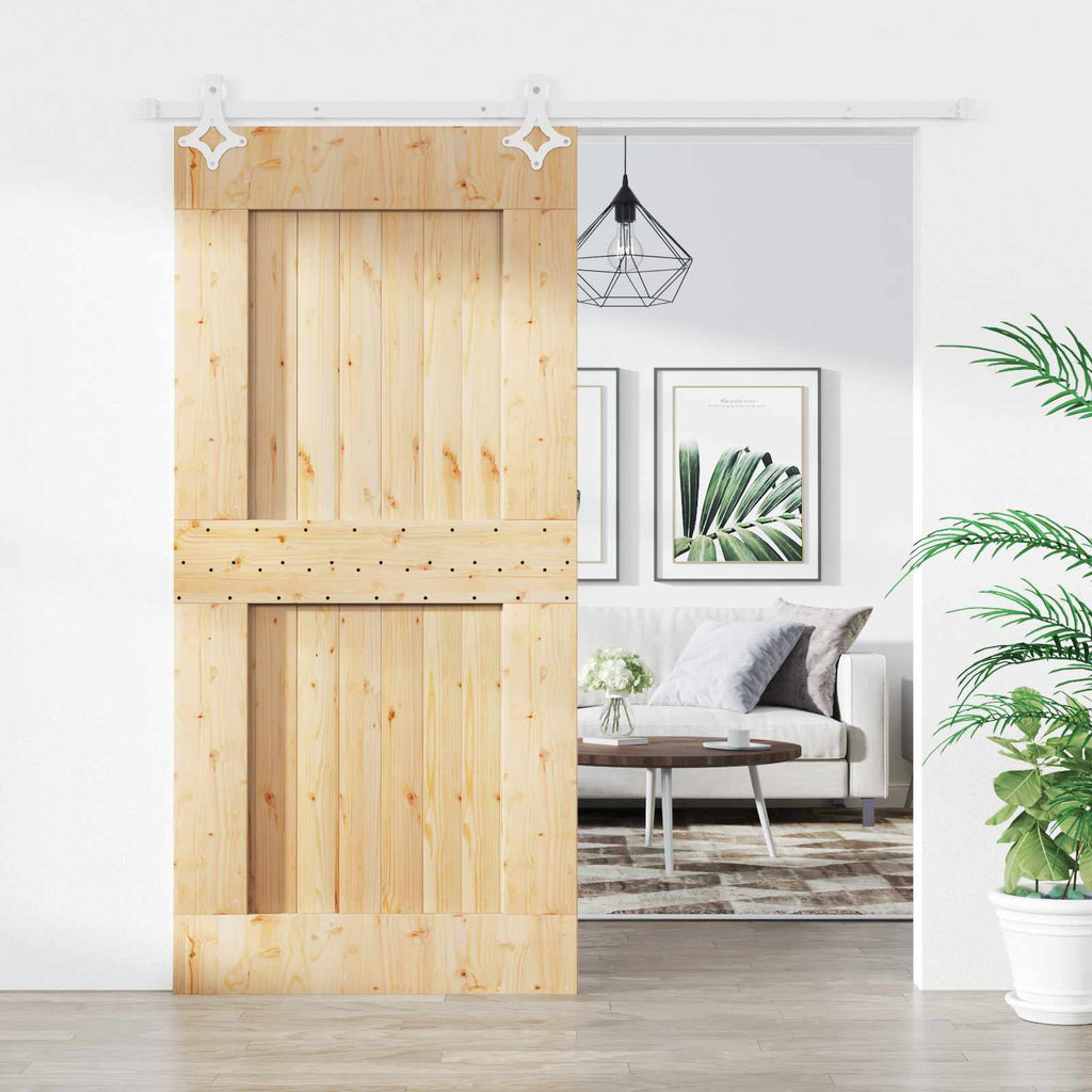 Sliding Door Natural and White 95 x 210 cm