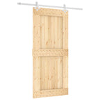 Sliding Door Natural and White 95 x 210 cm