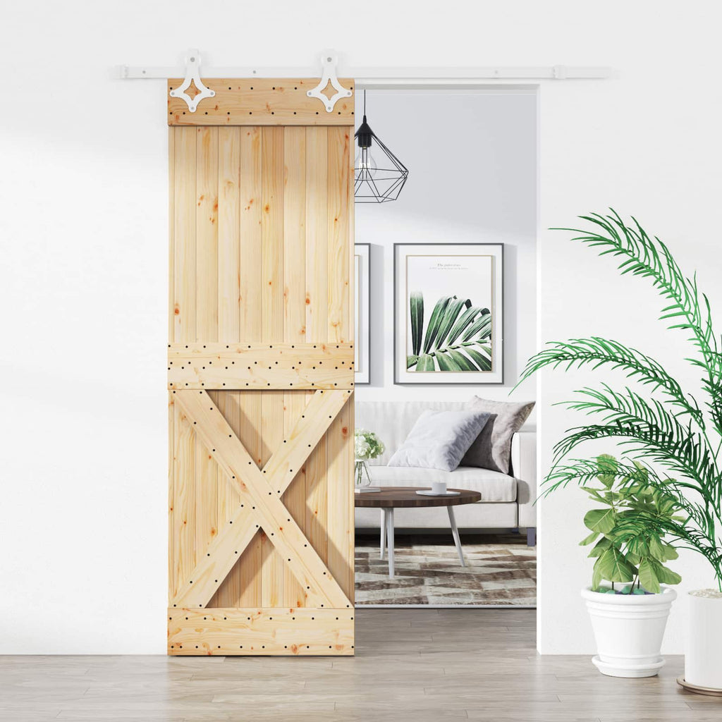 Puerta Corredera Natural y Blanco 70 x 210 cm