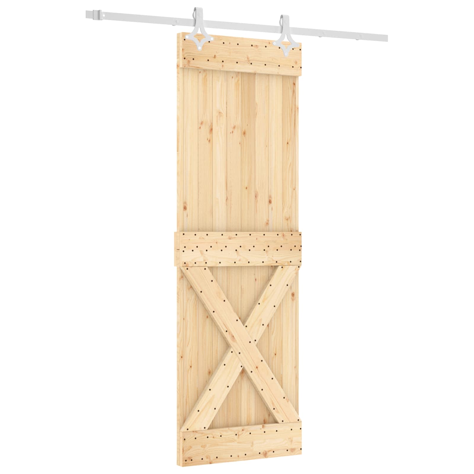 Puerta Corredera Natural y Blanco 70 x 210 cm