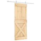 Sliding Door Natural and White 80 x 210 cm