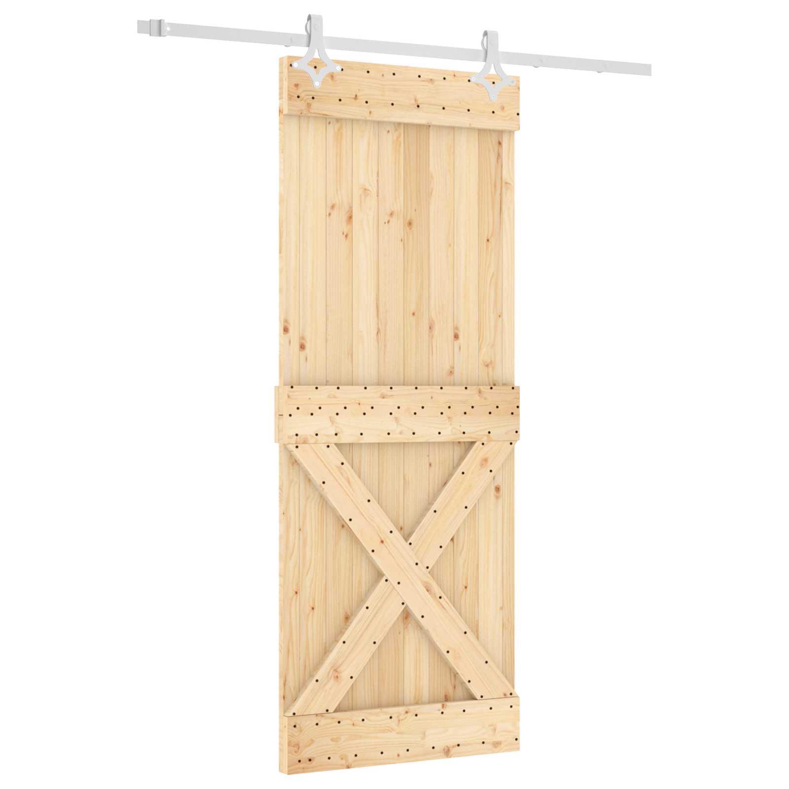 Sliding Door Natural and White 80 x 210 cm
