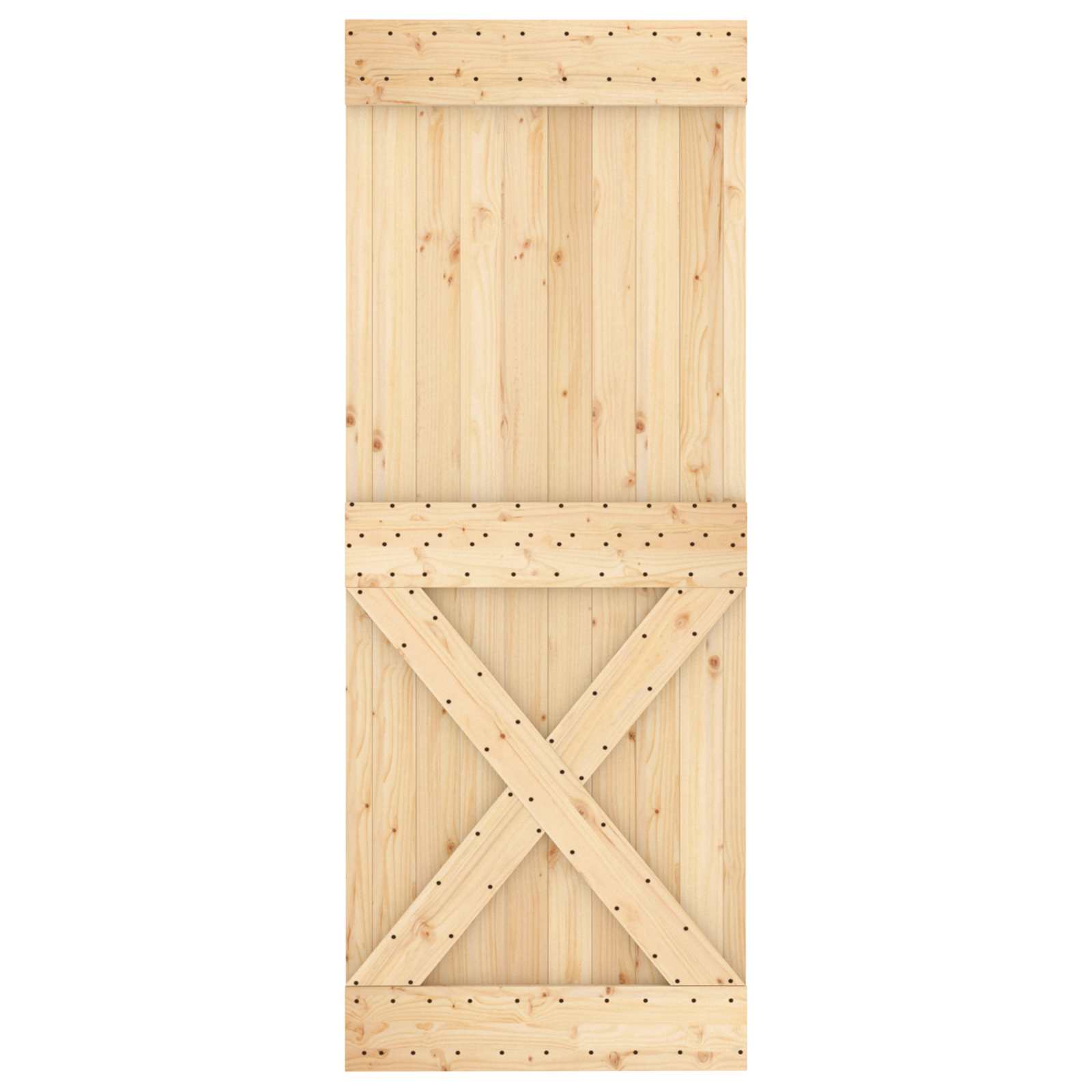 Sliding Door Natural and White 80 x 210 cm