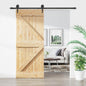 Porta de Correr Natural e preto 85 x 210 cm