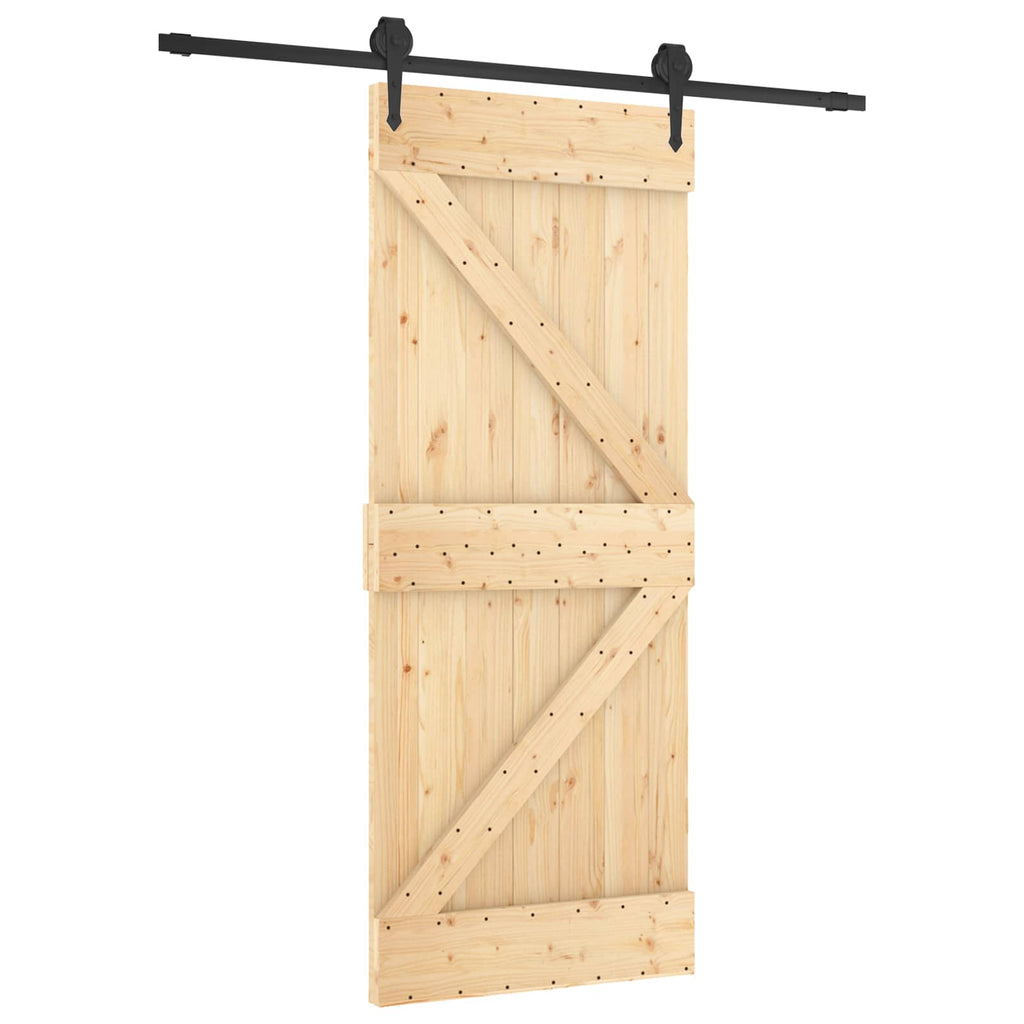 Puerta Corredera Natural y negro 85 x 210 cm