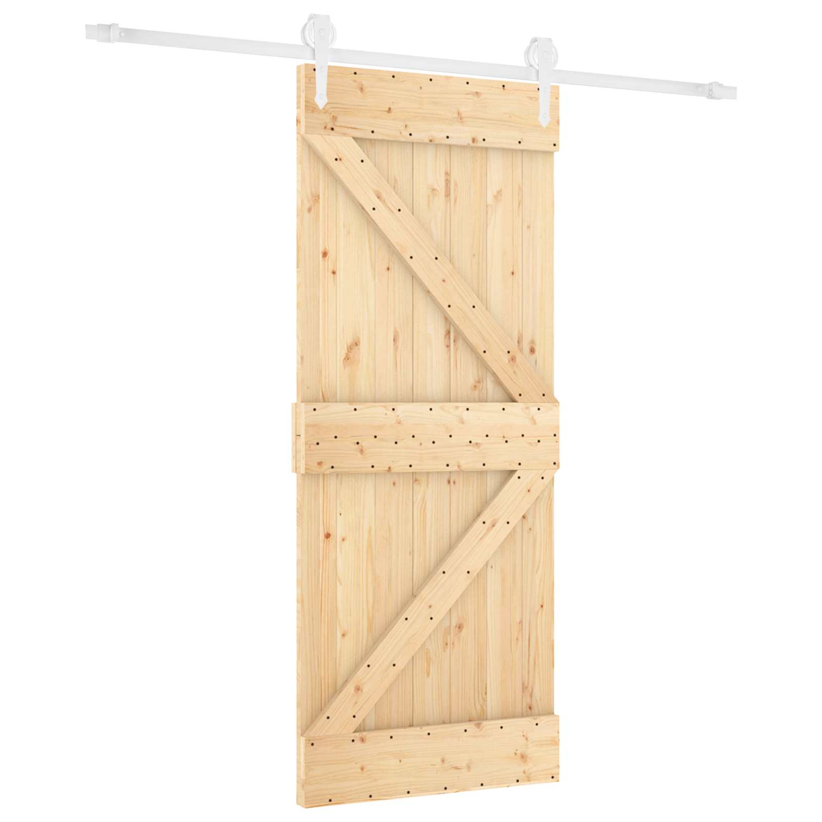 Puerta Corredera Natural y Blanco 80 x 210 cm