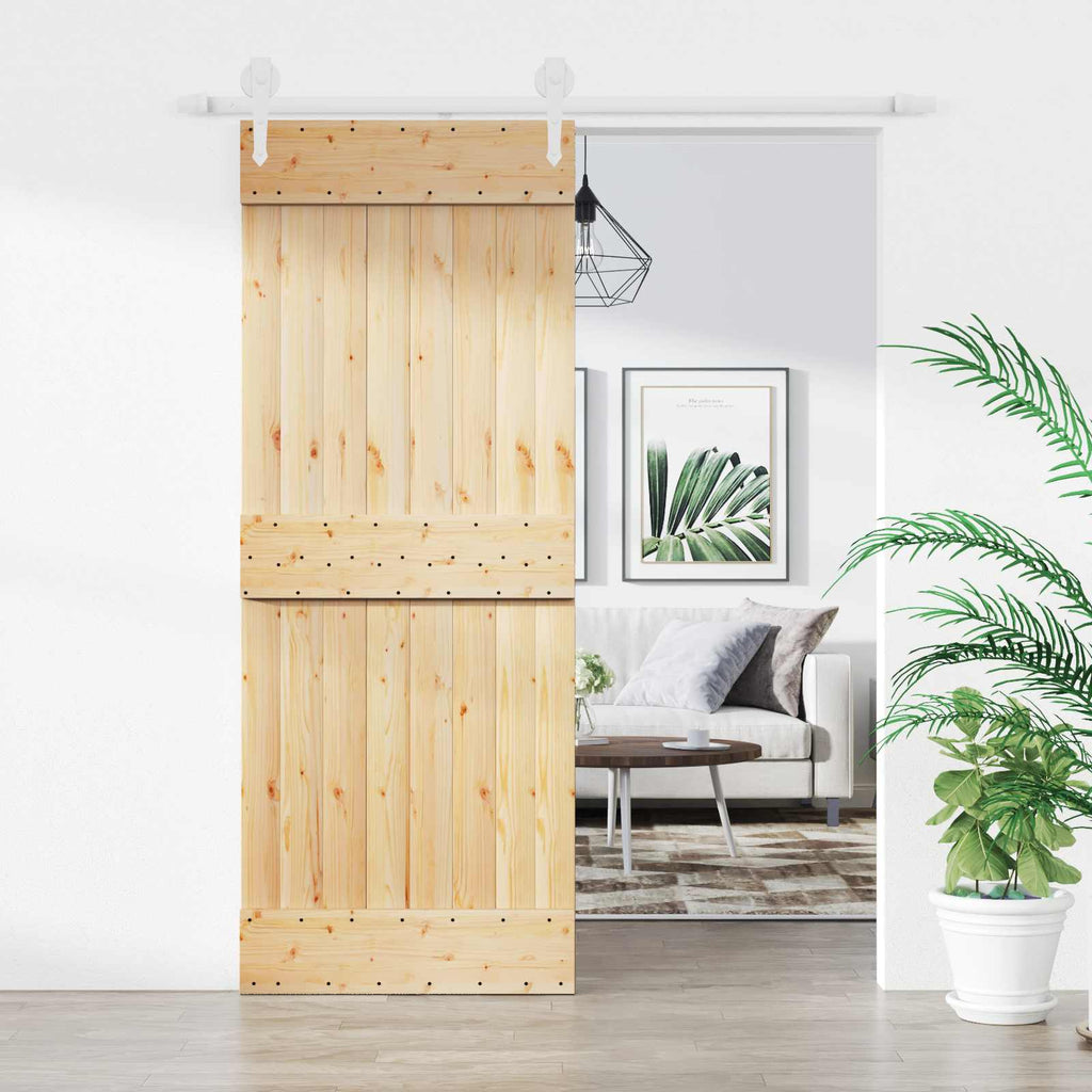 Sliding Door Natural and White 80 x 210 cm