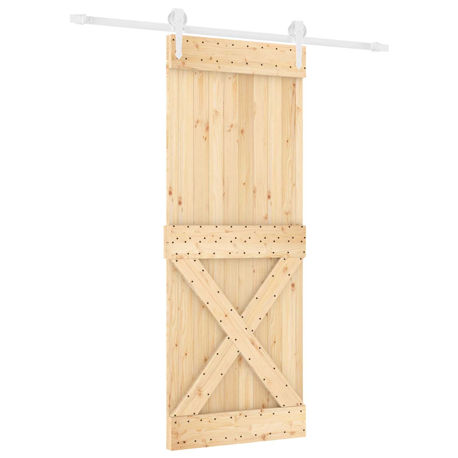 Puerta Corredera Natural y Blanco 80 x 210 cm