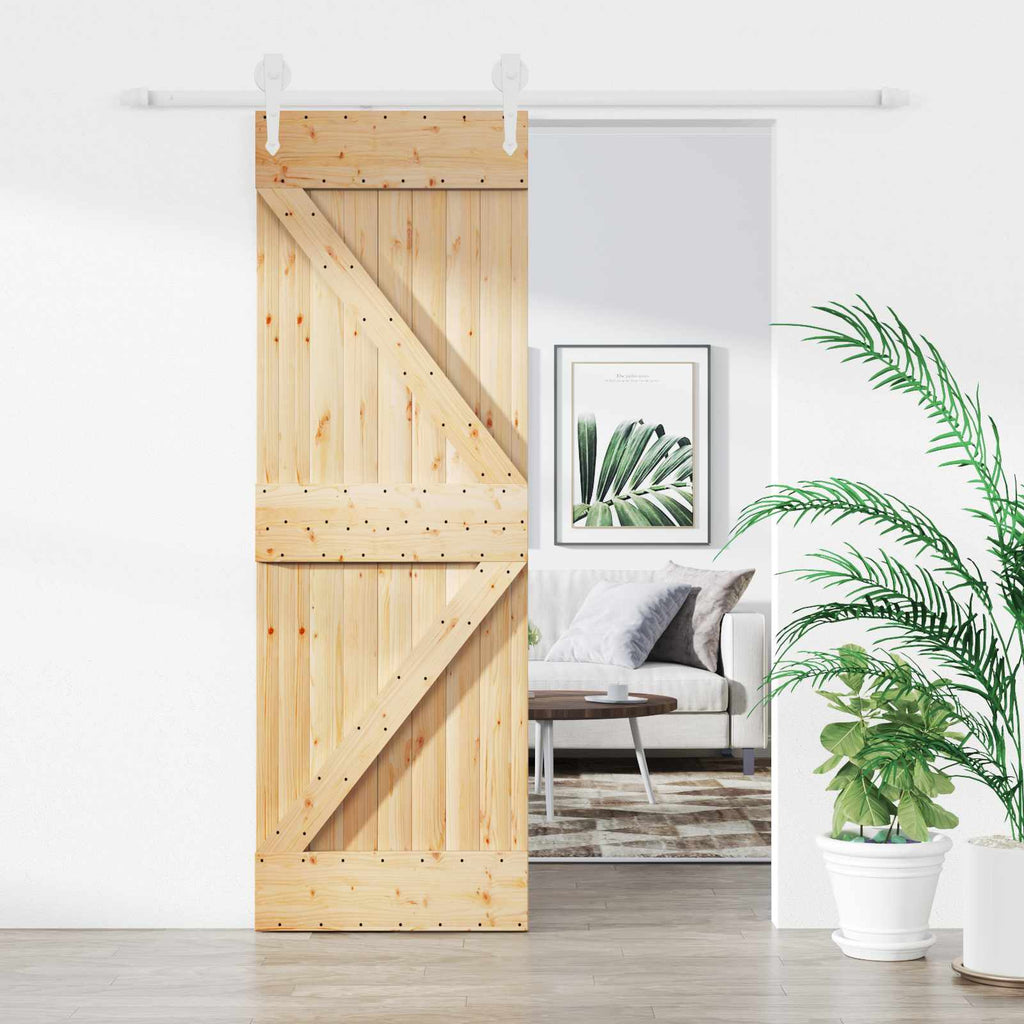 Sliding Door Natural and White 70 x 210 cm