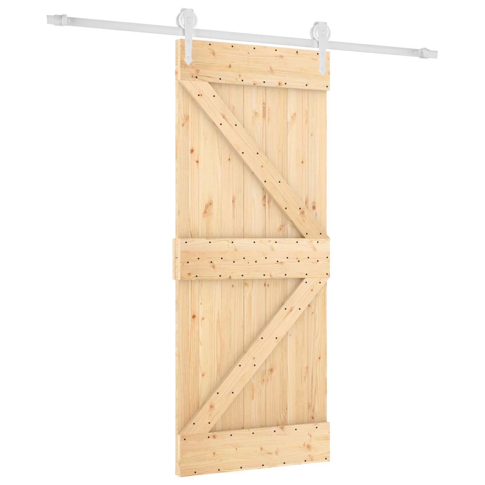 Natural and White Sliding Door 85 x 210 cm