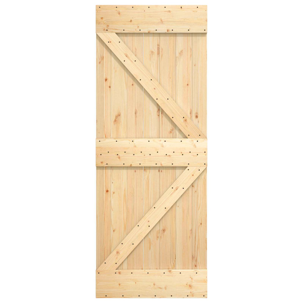 Natural and White Sliding Door 85 x 210 cm