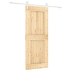 Puerta Corredera Natural y Blanco 85 x 210 cm