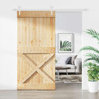 Sliding Door Natural and White 100 x 210 cm