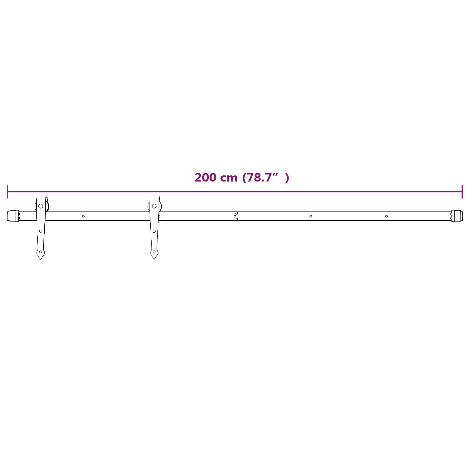 Sliding Door Natural and White 100 x 210 cm