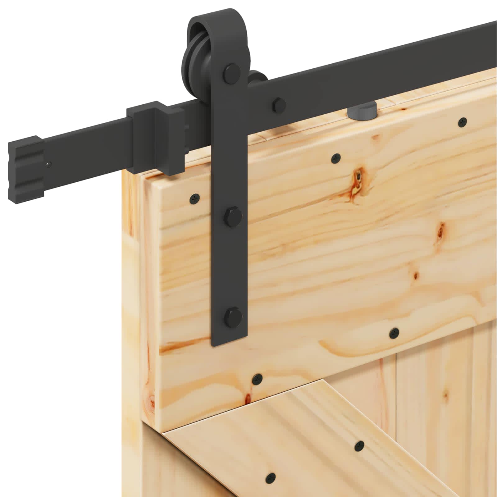 NARVIK Natural and Black Sliding Door 100 x 210 cm (213.5 cm)