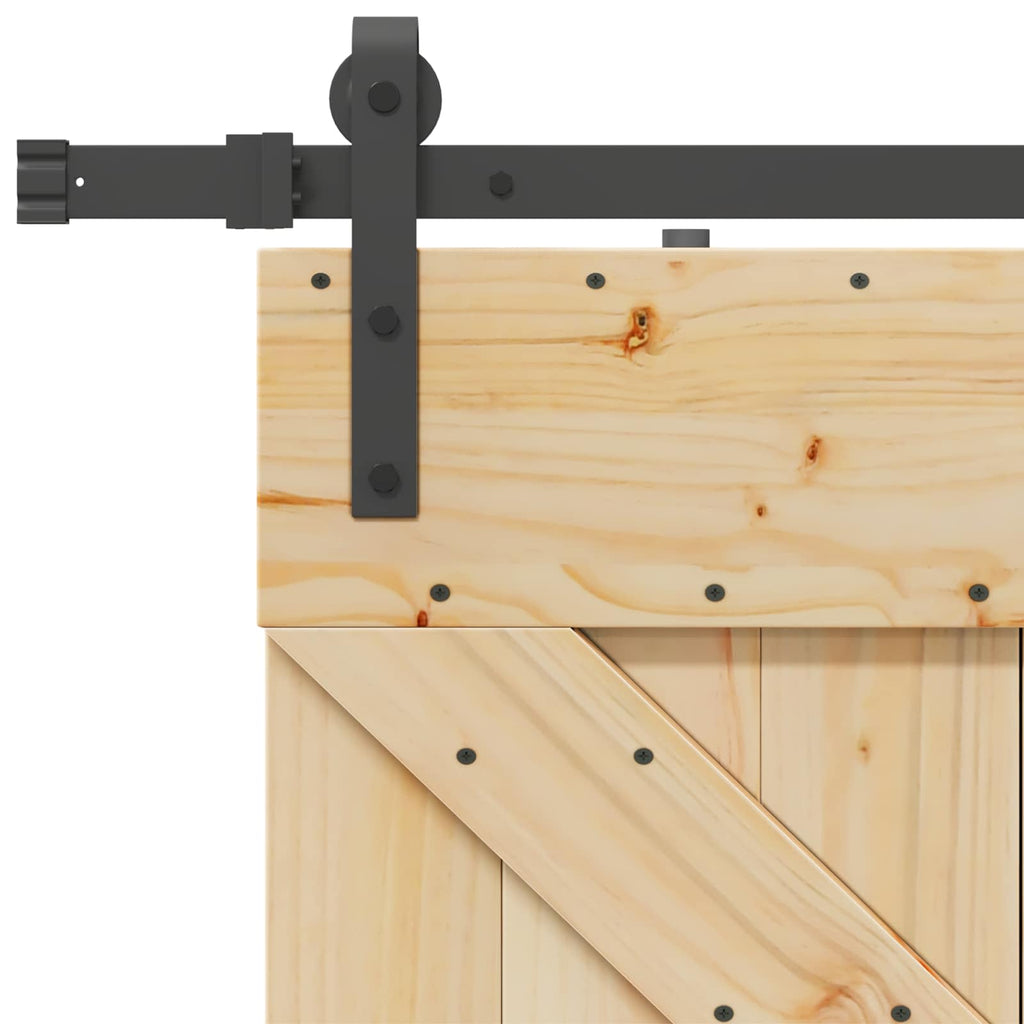 NARVIK Natural and Black Sliding Door 100 x 210 cm (213.5 cm)