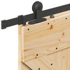 NARVIK Sliding Door Natural and black 100 x 210 cm (213.5 cm)