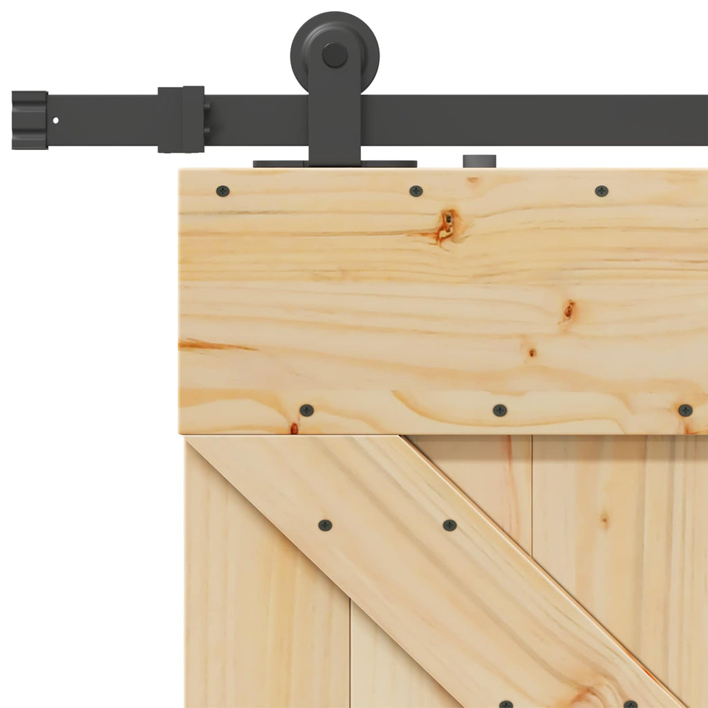 NARVIK Sliding Door Natural and black 100 x 210 cm (213.5 cm)