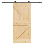 NARVIK Sliding Door Natural and black 100 x 210 cm (213.5 cm)