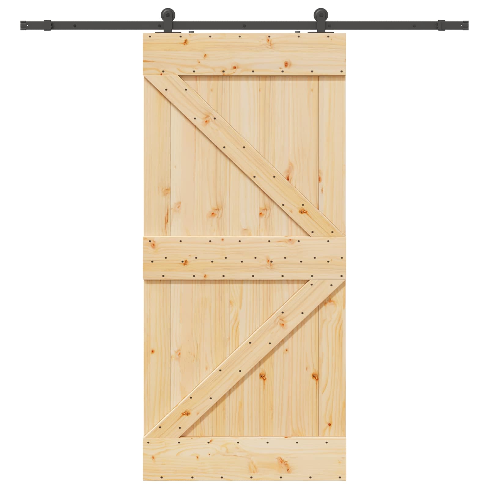 NARVIK Sliding Door Natural and black 100 x 210 cm (213.5 cm)