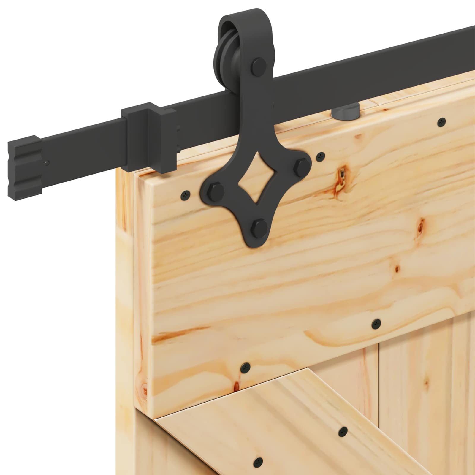Puerta Corredera NARVIK Natural y negro 100 x 210 cm (213,5 cm)