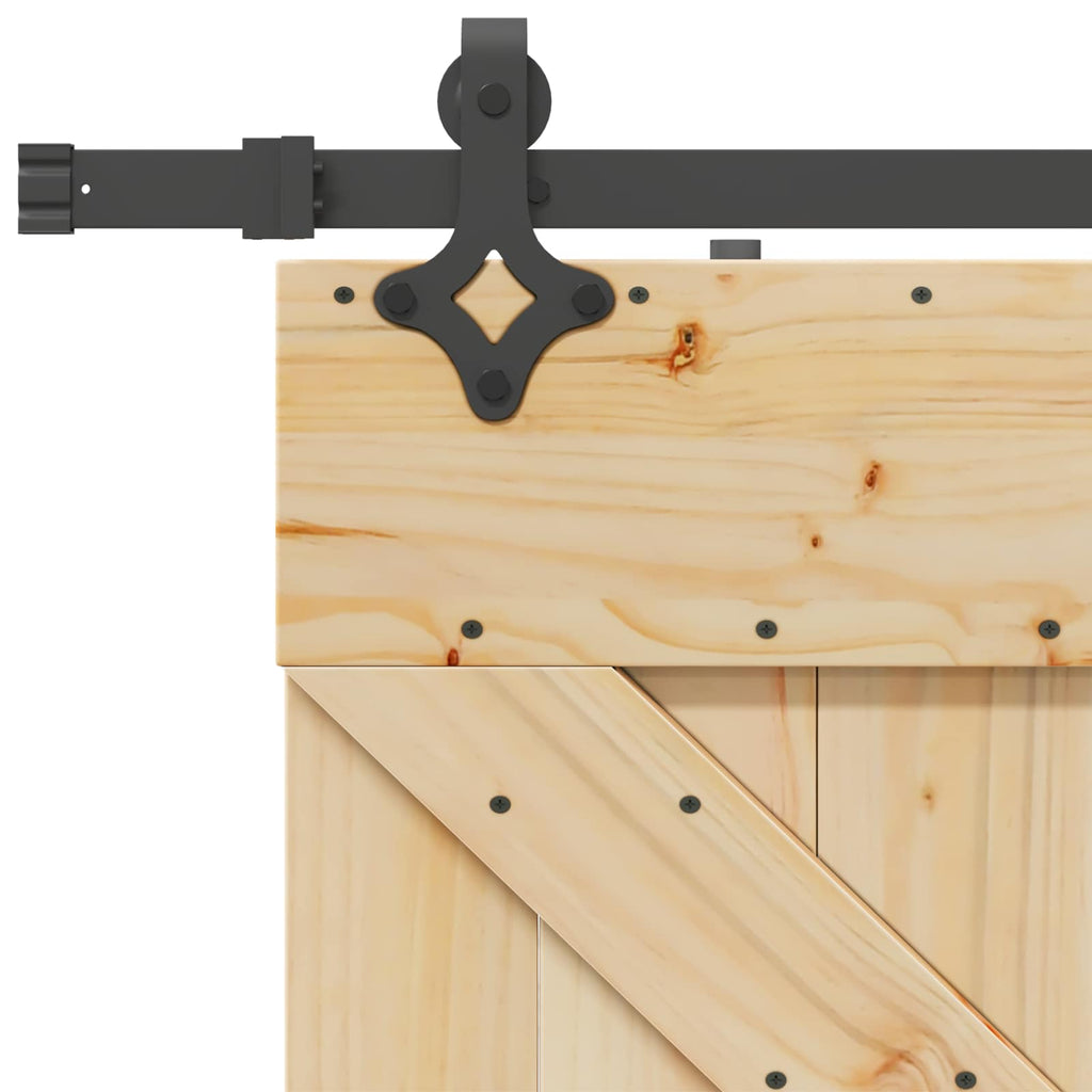 Puerta Corredera NARVIK Natural y negro 100 x 210 cm (213,5 cm)