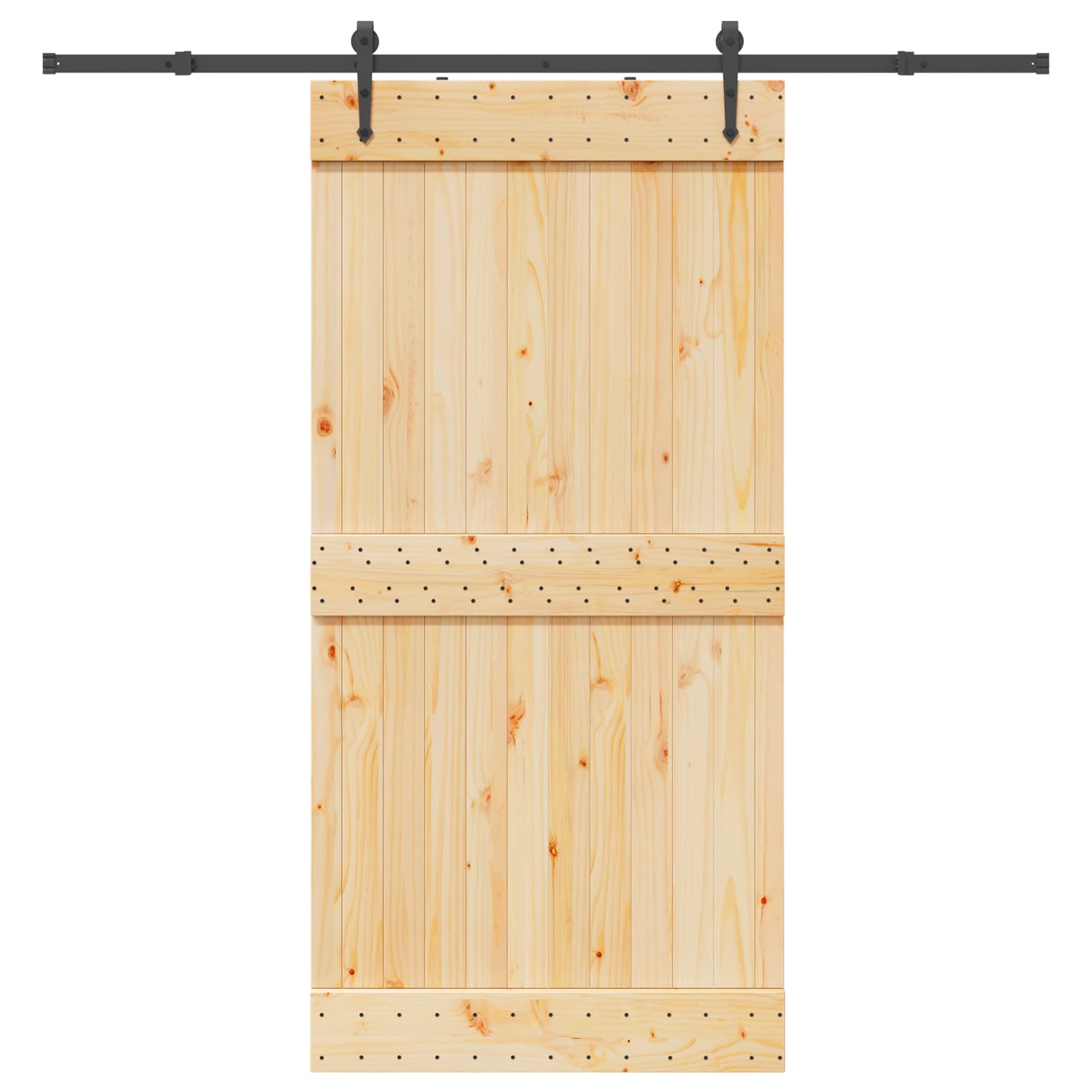 Sliding door NARVIK Natural and black 100 x 210 cm (213.5 cm)