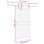 Sliding door NARVIK Natural and black 100 x 210 cm (213.5 cm)